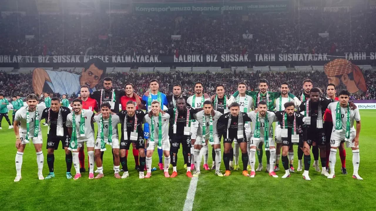 Konyaspor-Filistin maçı 2-2 bitti: 'Özgür olana dek ertelenmiştir